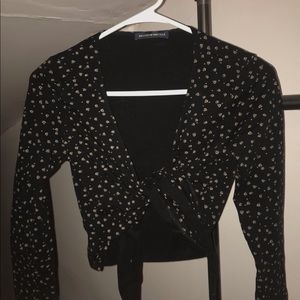 Brandy Melville black criss cross top